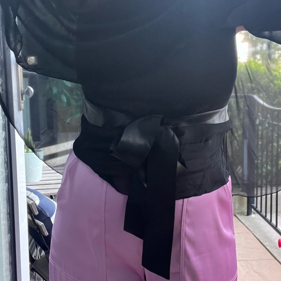 R.E.D. VALENTINO Black Chiffon Top - Picture 4 of 11